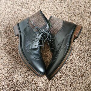 Johnston & Murphy Men’s Leather Ankle Boots Men's 9.5M Wingtip Side Zipper